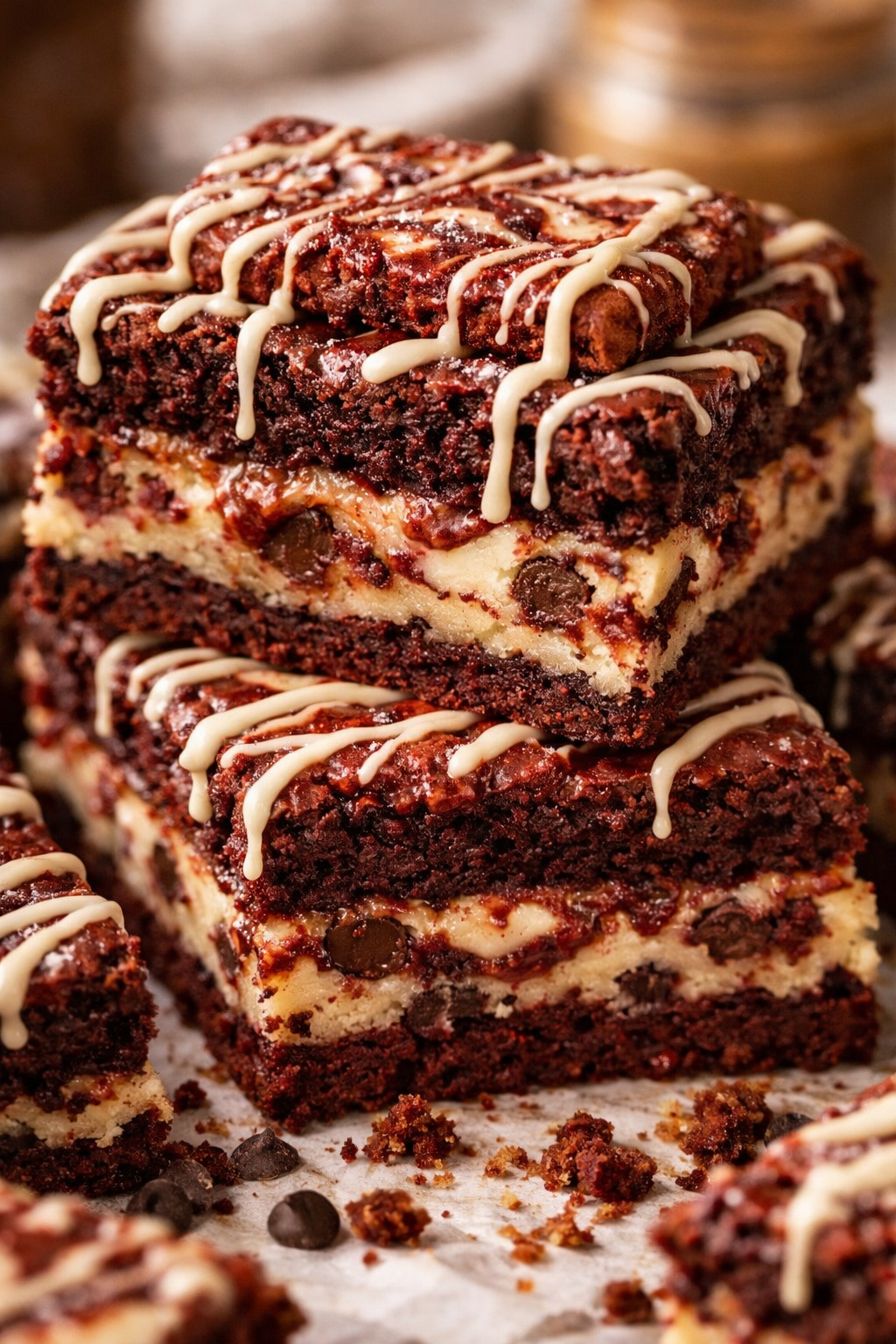 🍰 Red Velvet Cheesecake Brownies