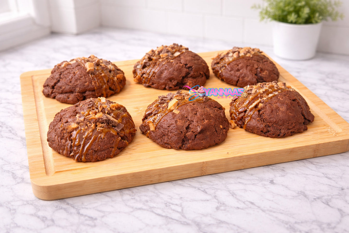 Salted Caramel Stuffed Chocolate Toffee Cookie