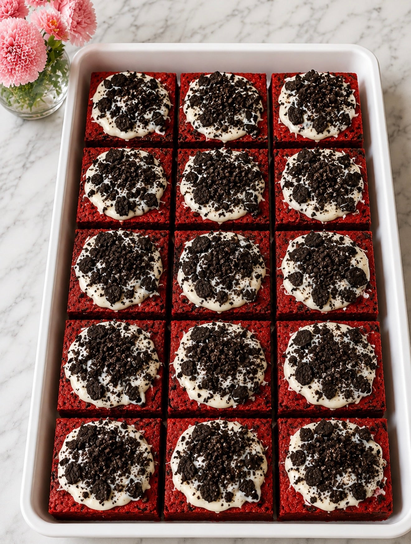 Red Velvet Cookies & Cream Brownie