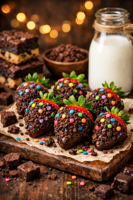 🍓 Cosmic Brownie Covered Strawberries (Half Dozen)